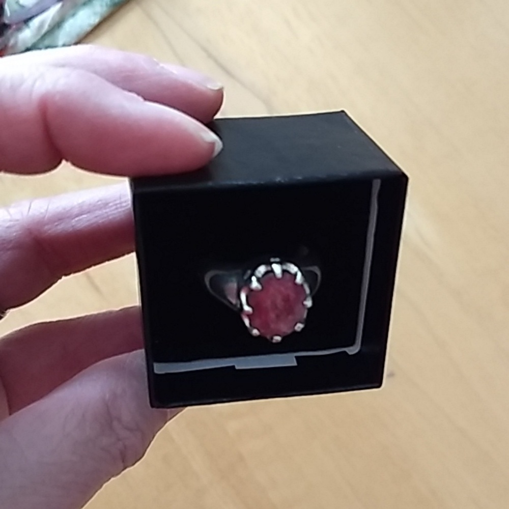 Ruby Sterling Silver Statement Ring Size 7.5 - Picture 5 of 8
